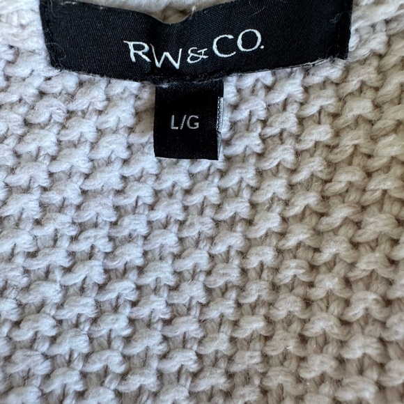 RW&CO. Cream Cowl Neck knit Sweater. Ptp 19” length 25” - Picture 9 of 10